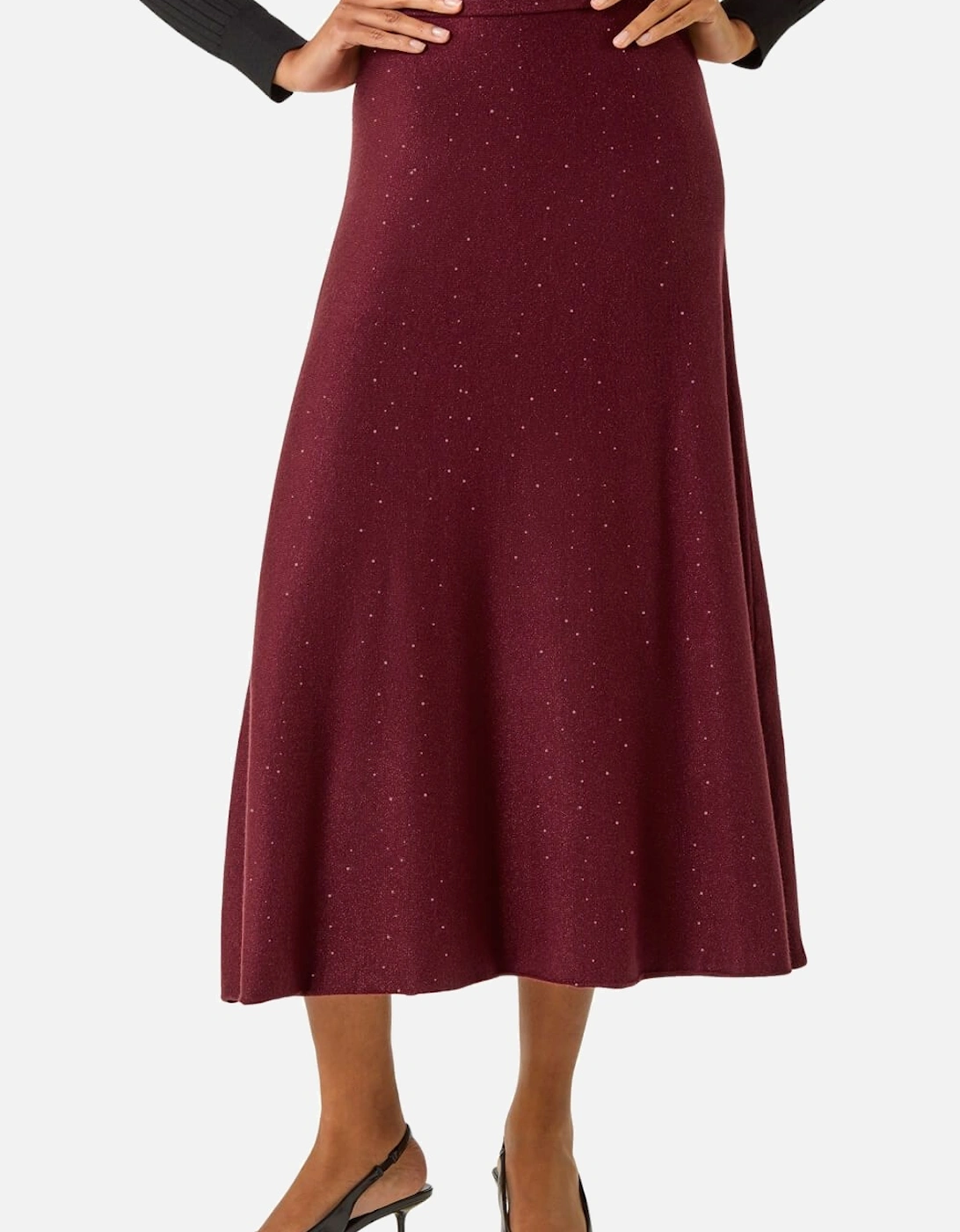 Shimmer Knit Midi Skirt, 2 of 1