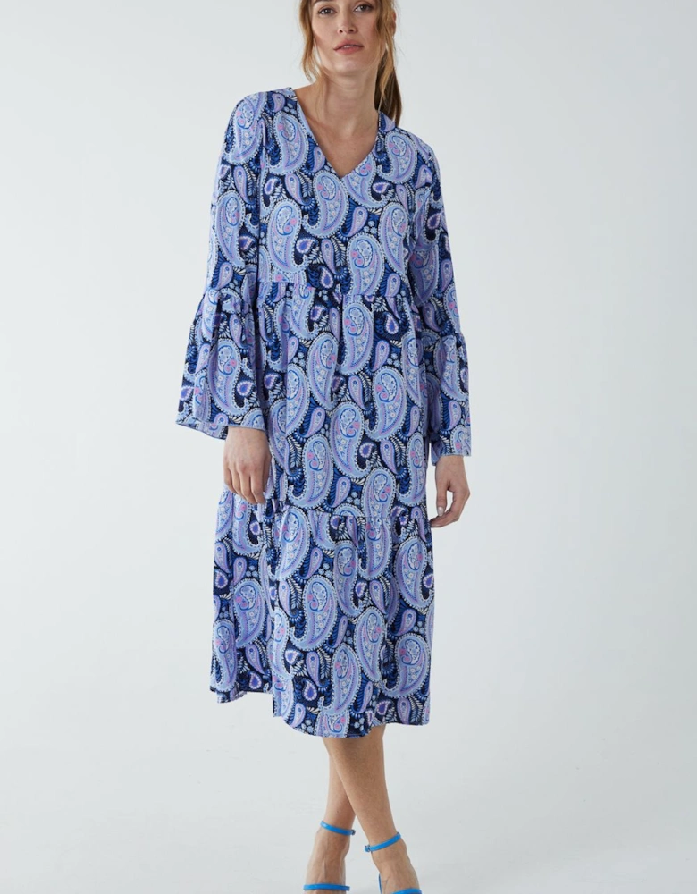 Paisley V Neck Dress