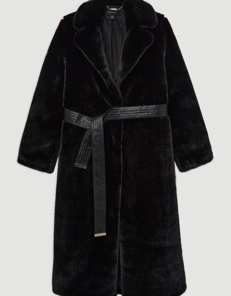 Faux Fur Longline Coat