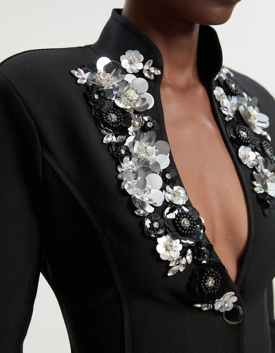 Embellished Figure Form Fitted Blazer Jacket