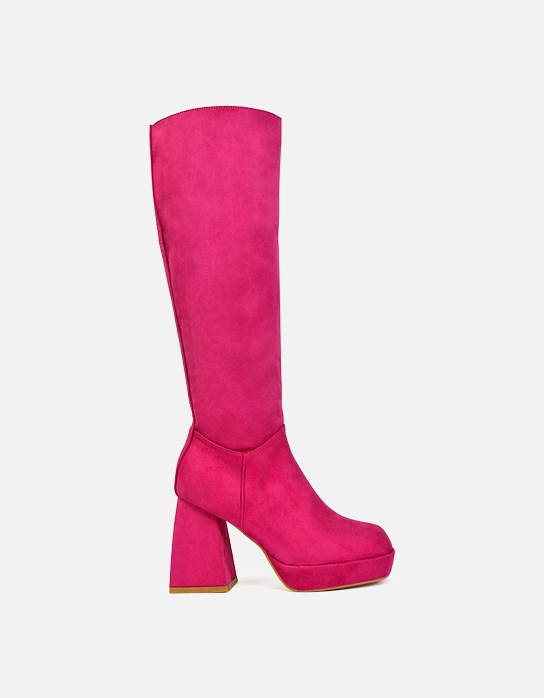 'Wren' Knee High Boots With Platform Chunky Flared Block Heel, 2 of 1