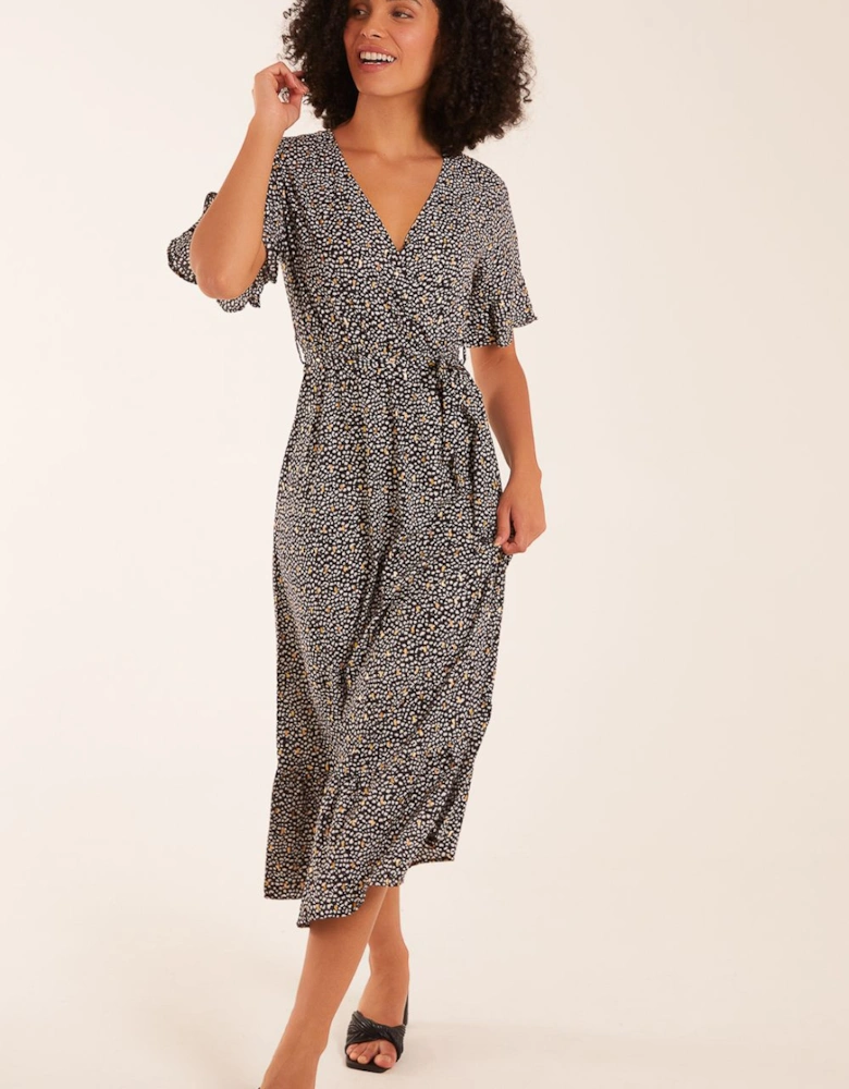 Leopard Cross Over Maxi Dress