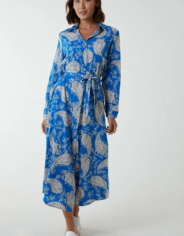 Paisley Belted Dress