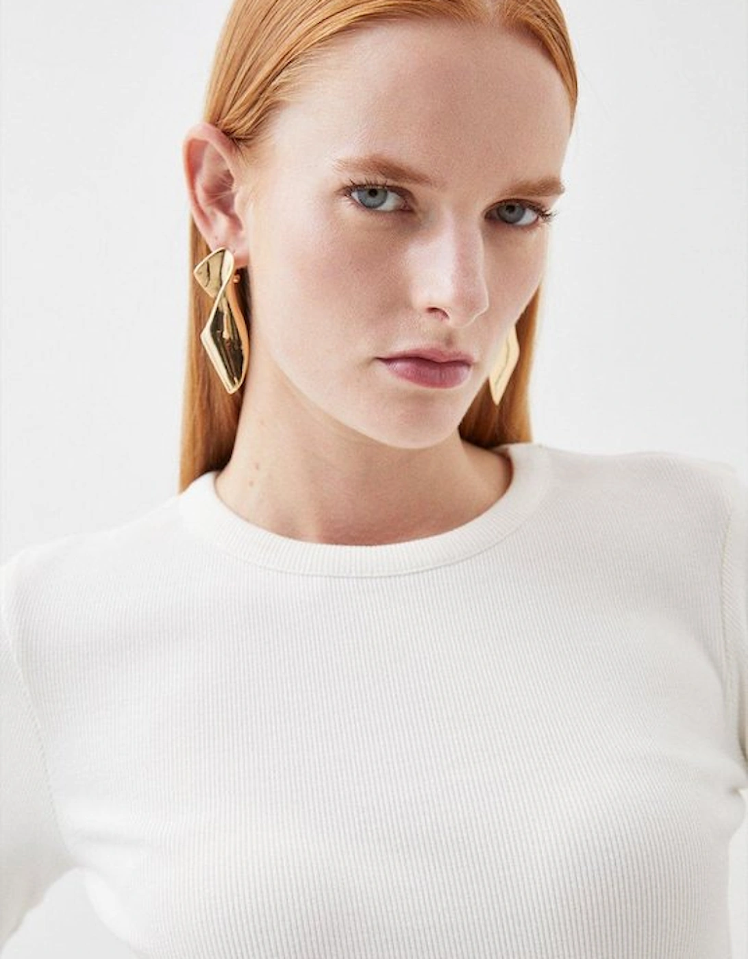 Compact Jersey Long Sleeve Ribbed Top