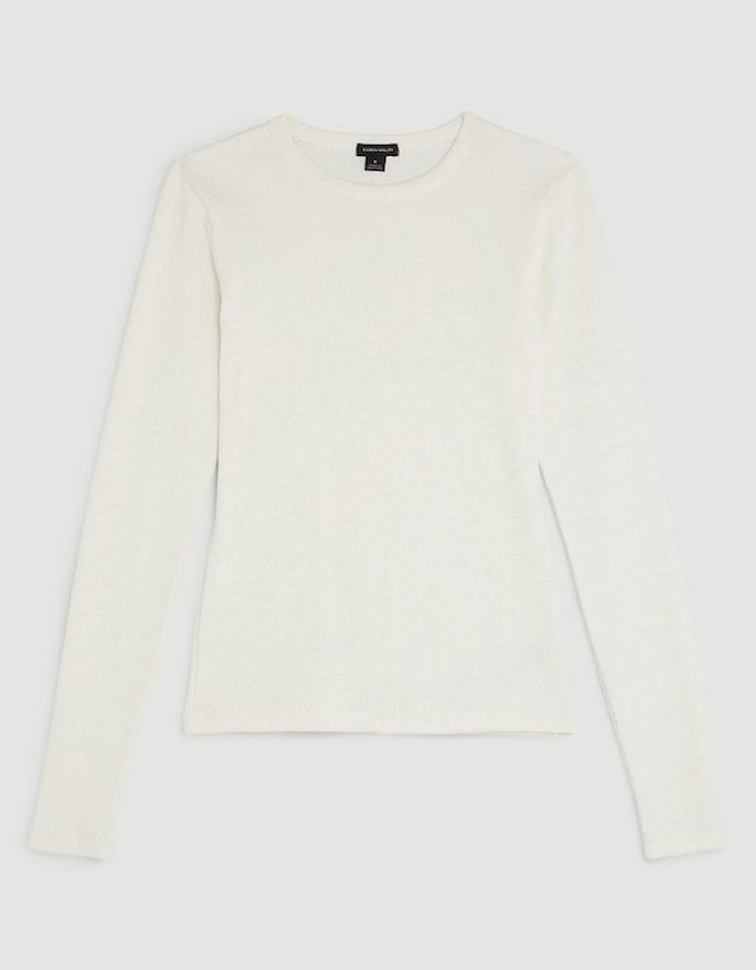 Compact Jersey Long Sleeve Ribbed Top