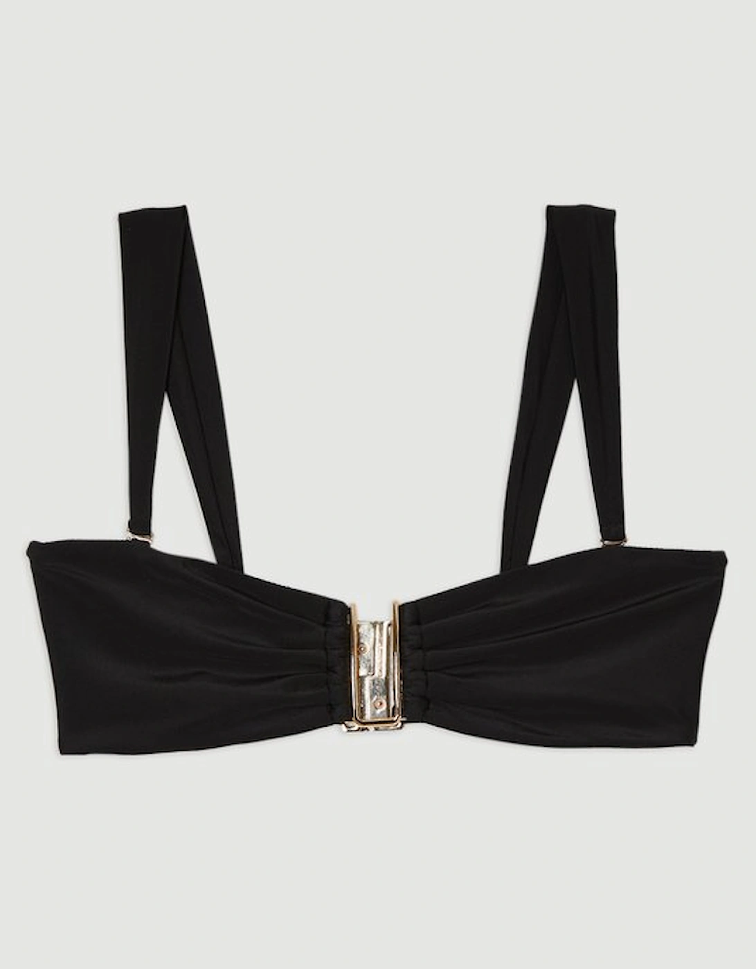 Detachable Strap Gold Trim Bikini Top