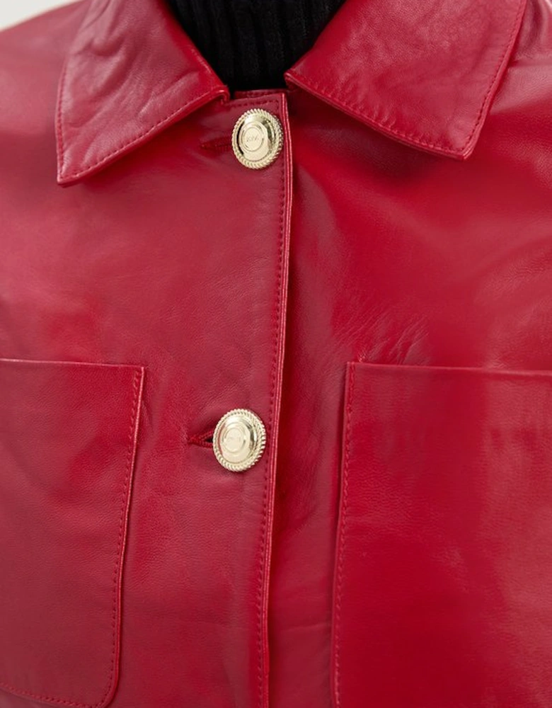 Leather Pocket Tailored Jacket