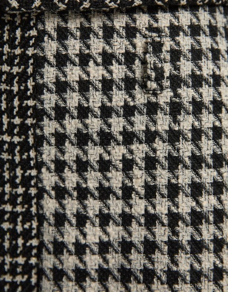 Textured Tweed Belted Tailored Pencil Skirt