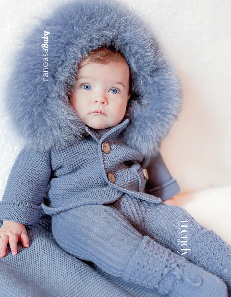Strong Blue Knit Booties