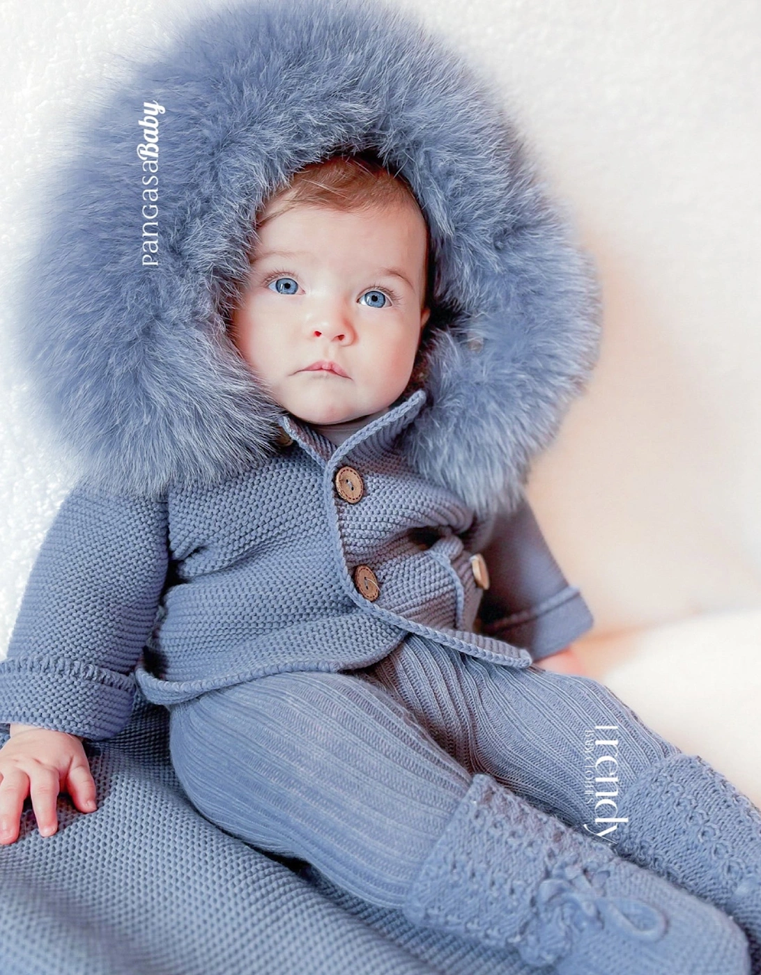 Strong Blue Knit Booties