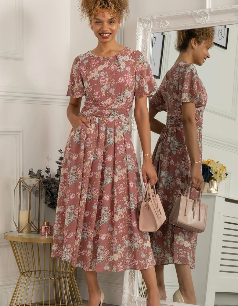 Nadine Floral Print Chiffon Dress
