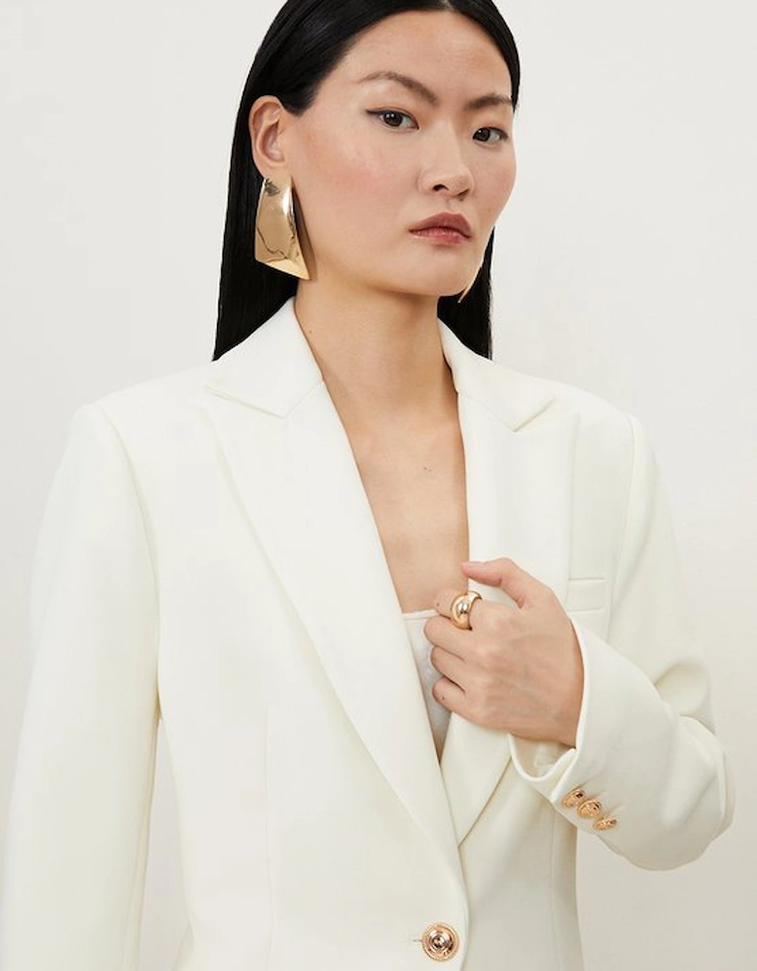 Tall Compact Stretch Single Breasted Tailored Blazer