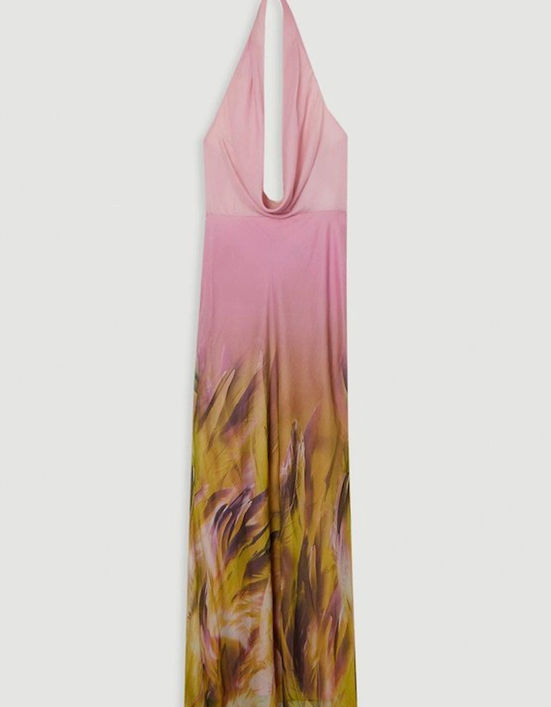 Petite Ombre Floral Cowl Neck Woven Maxi Dress