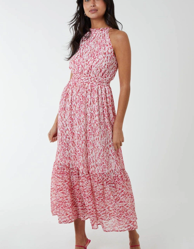 Drawstring Halter Neck Dress