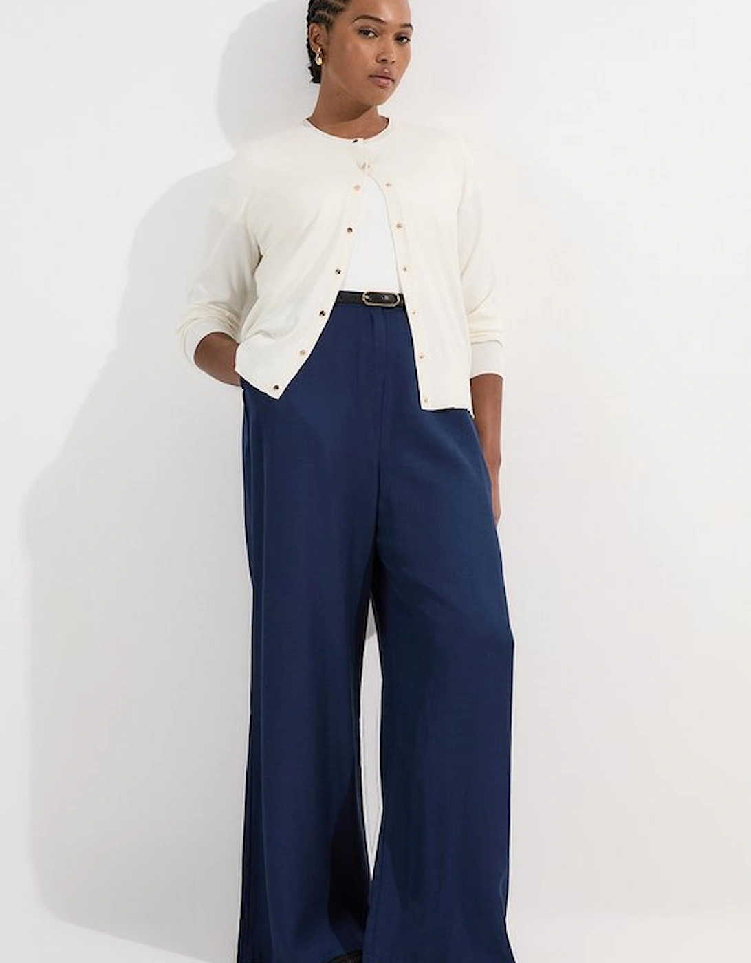 Plus Size Viscose Blend Popper Knitted Cardigan