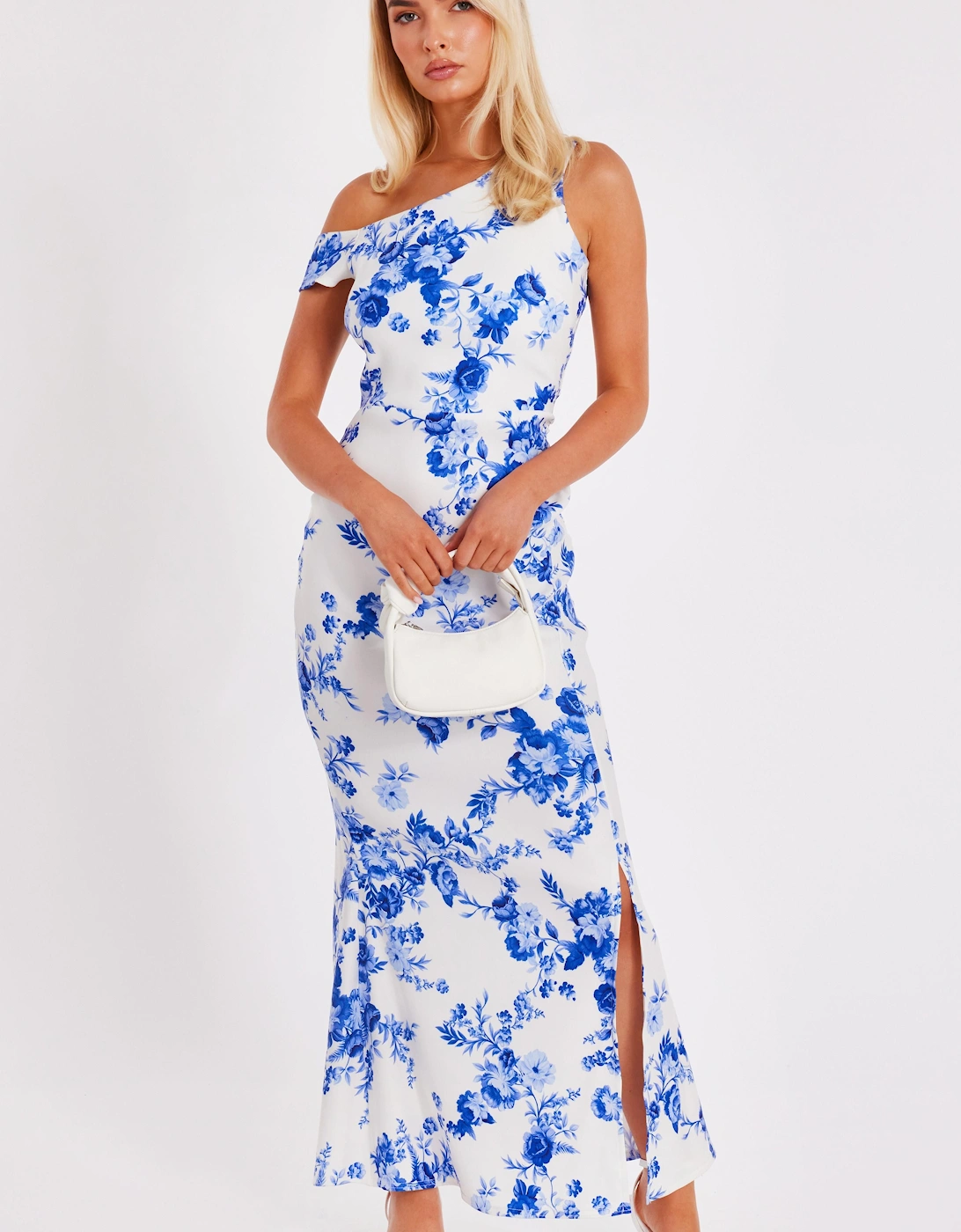 Blue Floral Drop Sleeve Maxi Dress, 2 of 1