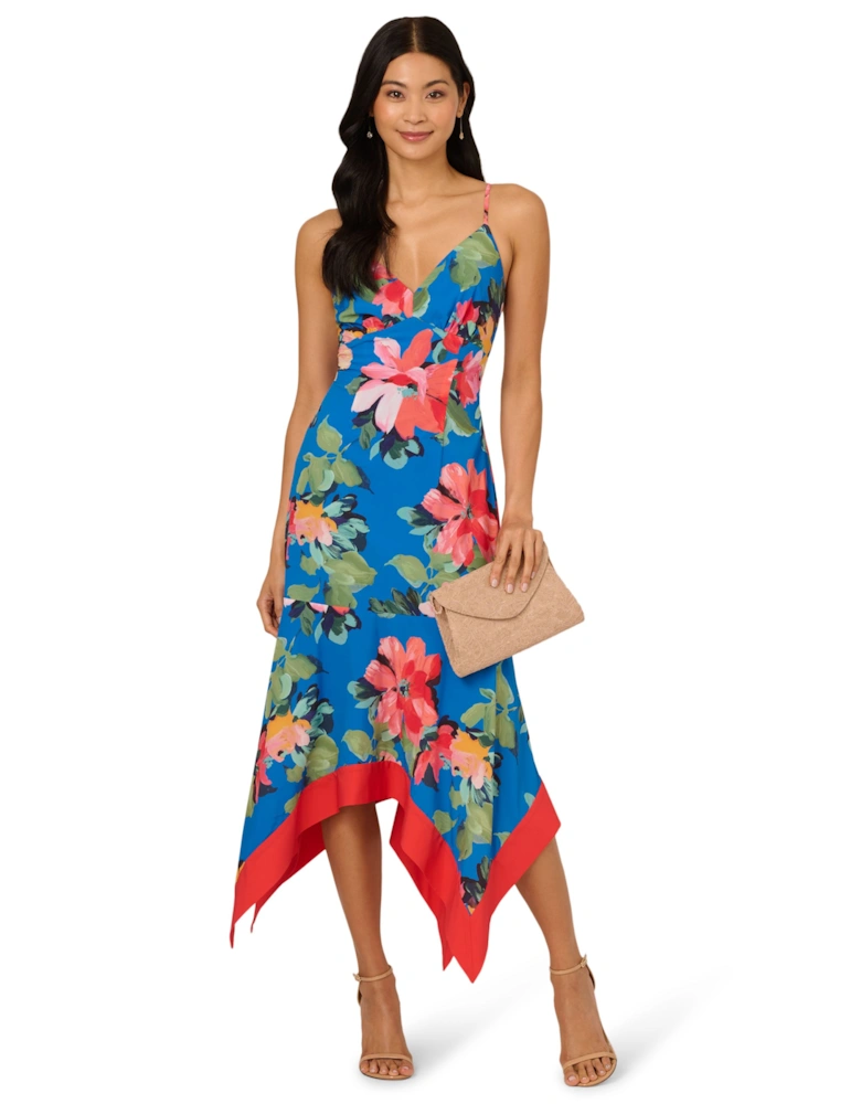 Handkerchief Floral Midi Dress