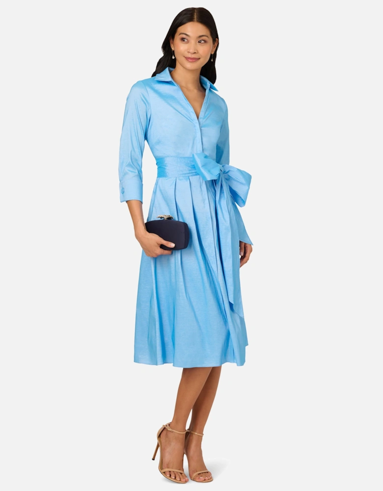 Taffeta Shirt Midi Dress