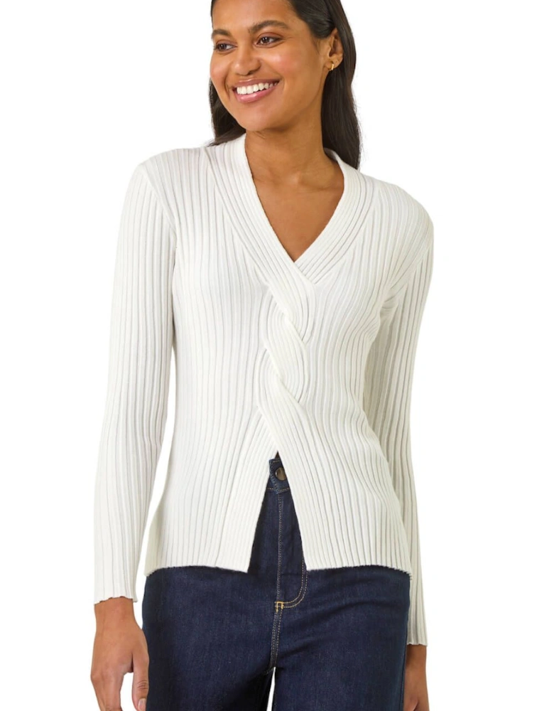 Cable Split Detail Rib Jumper