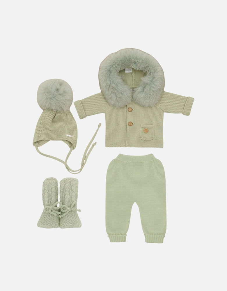 Leafy Green Knit Booties
