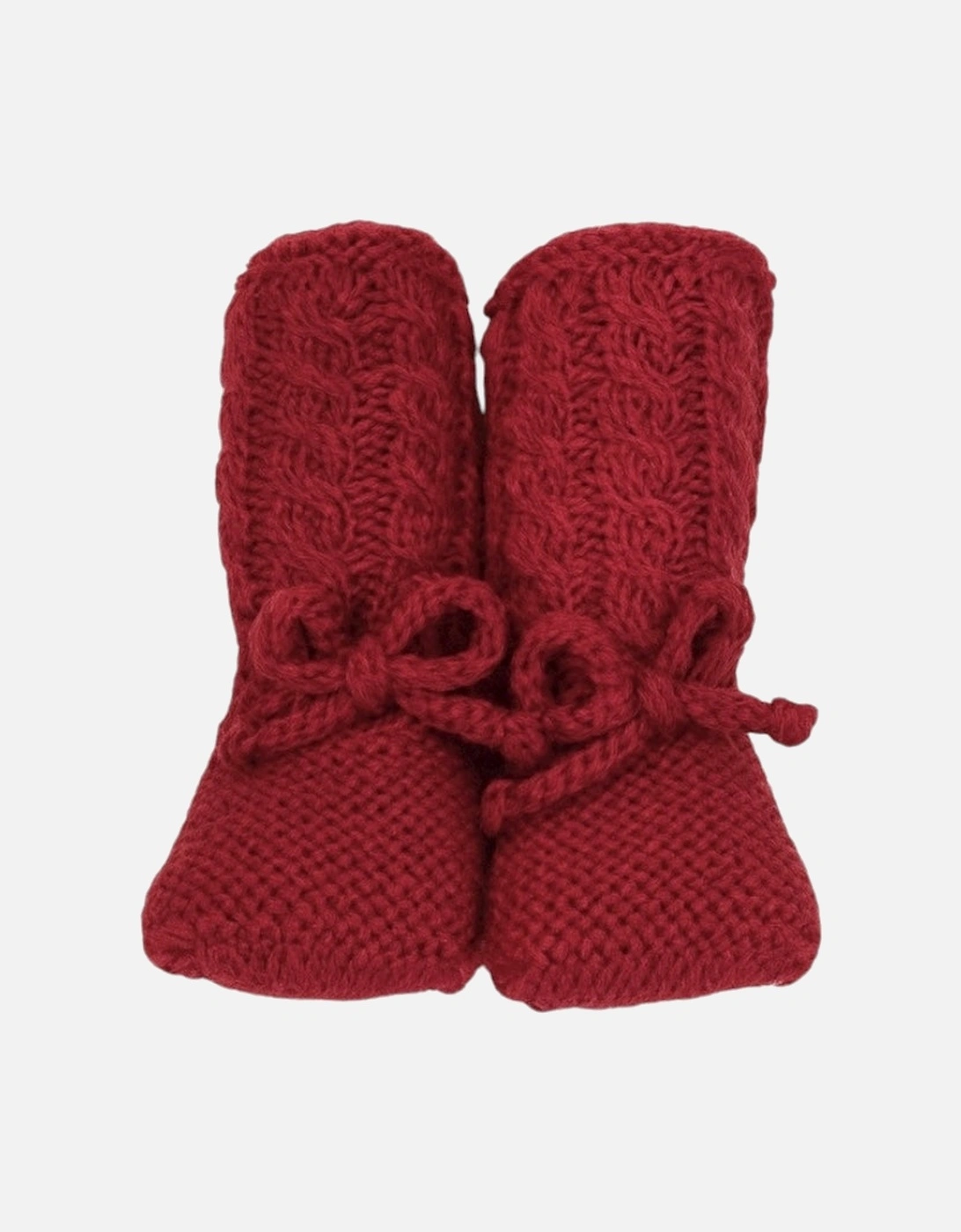 Dark Red Knit Booties, 3 of 2