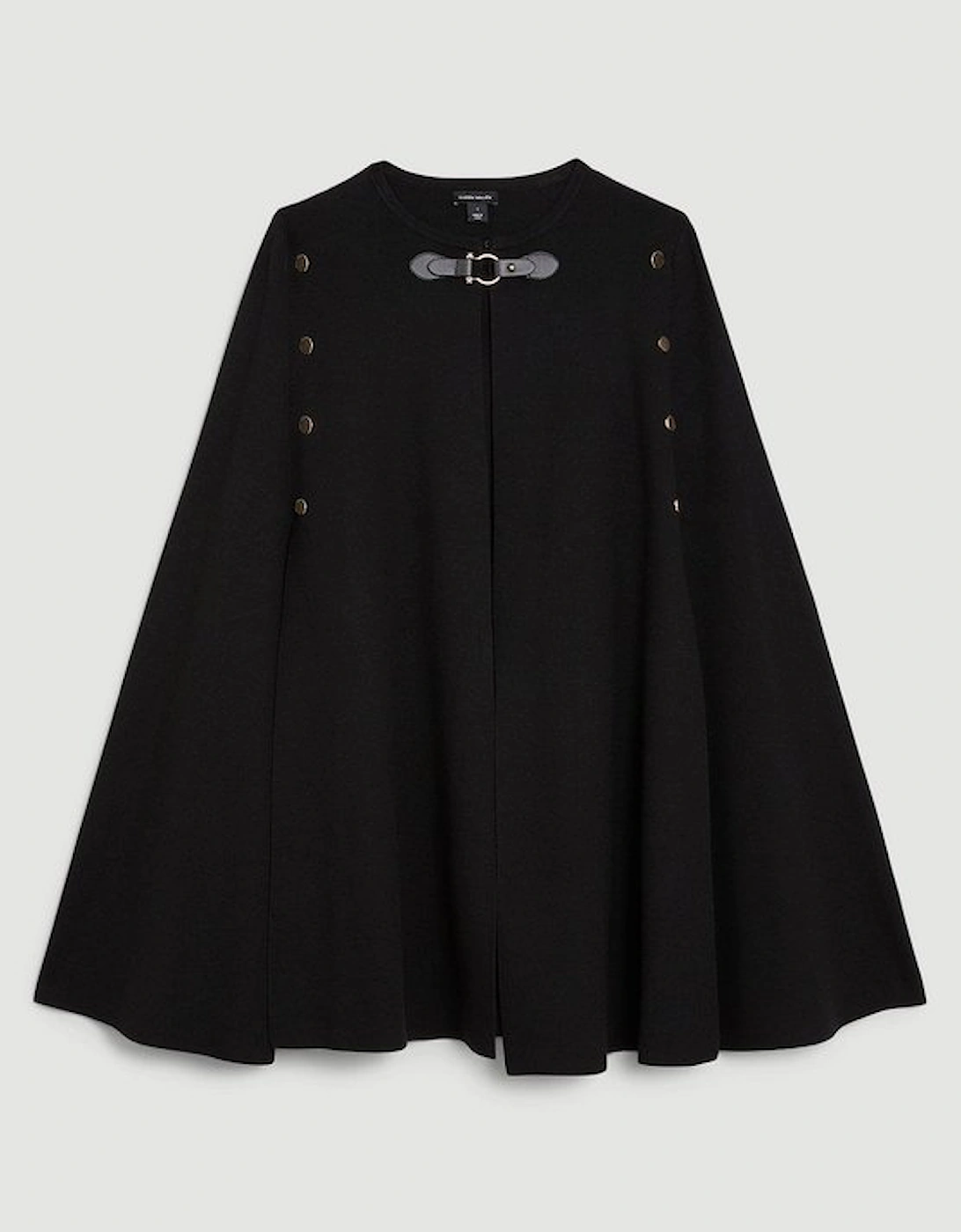 Popper Detail Knit Cape