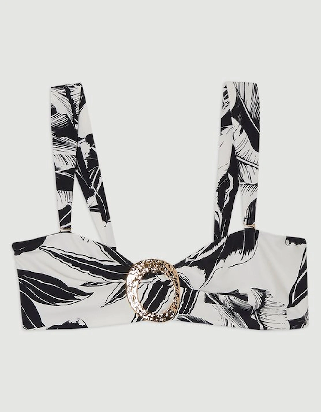 Slinky Bandeau Palm Print Bikini Top