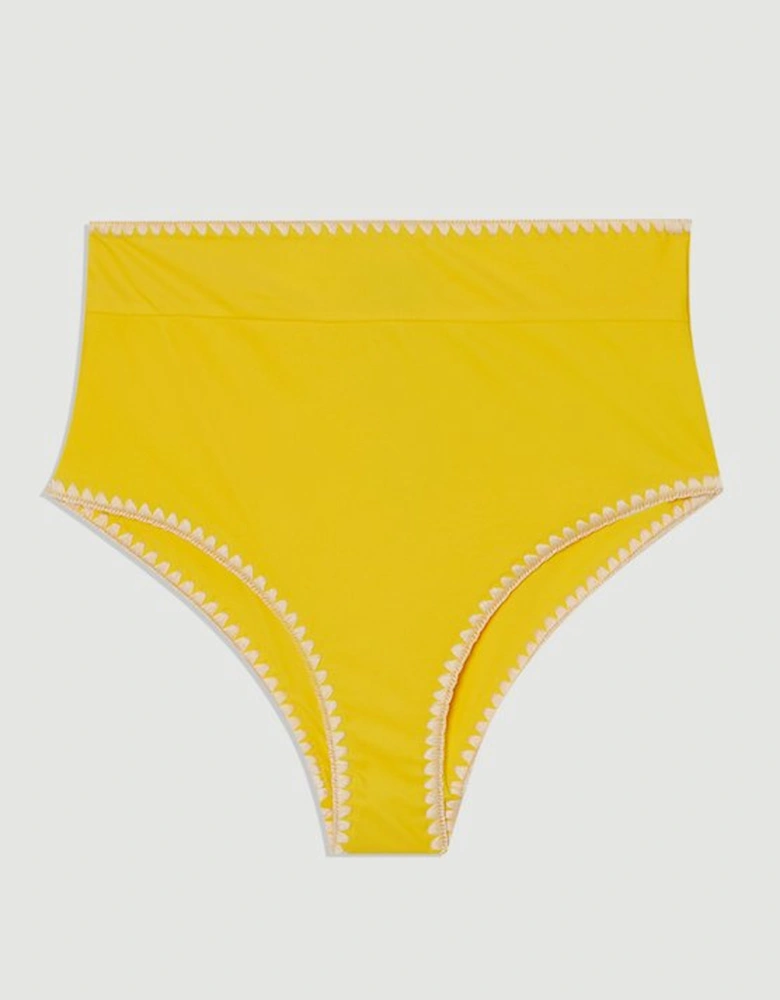 Stitch Detail High Waisted Bikini Bottoms