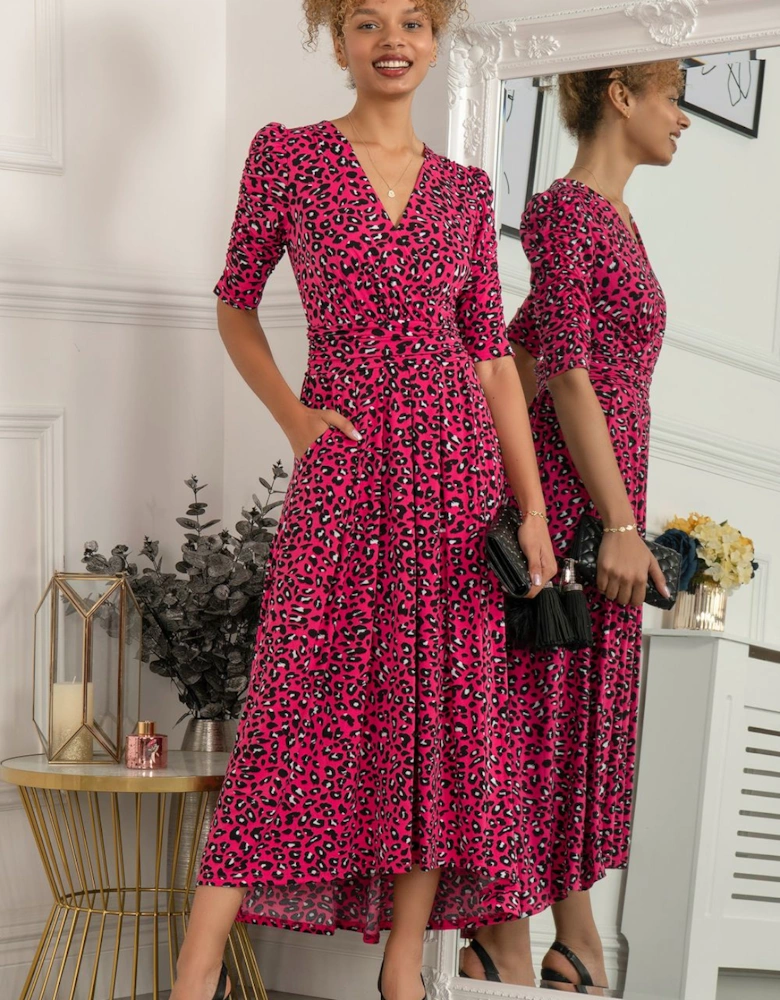 Maanasi Ruched Sleeve Jersey Maxi Dress