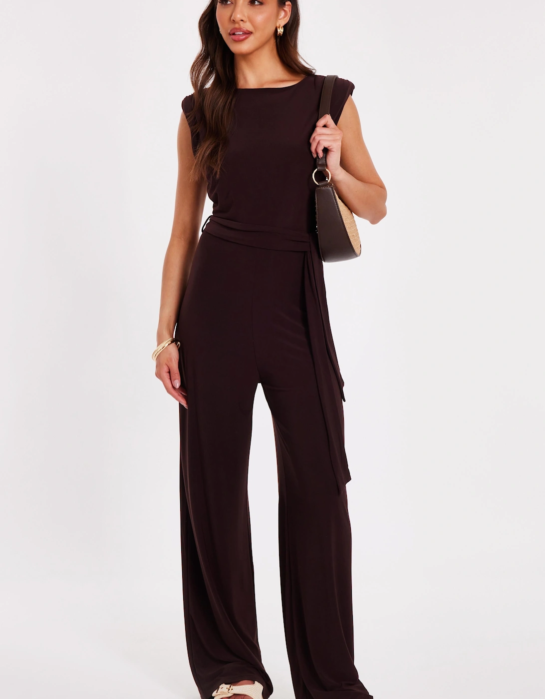Brown Tie Waist Jumpsuit, 2 of 1