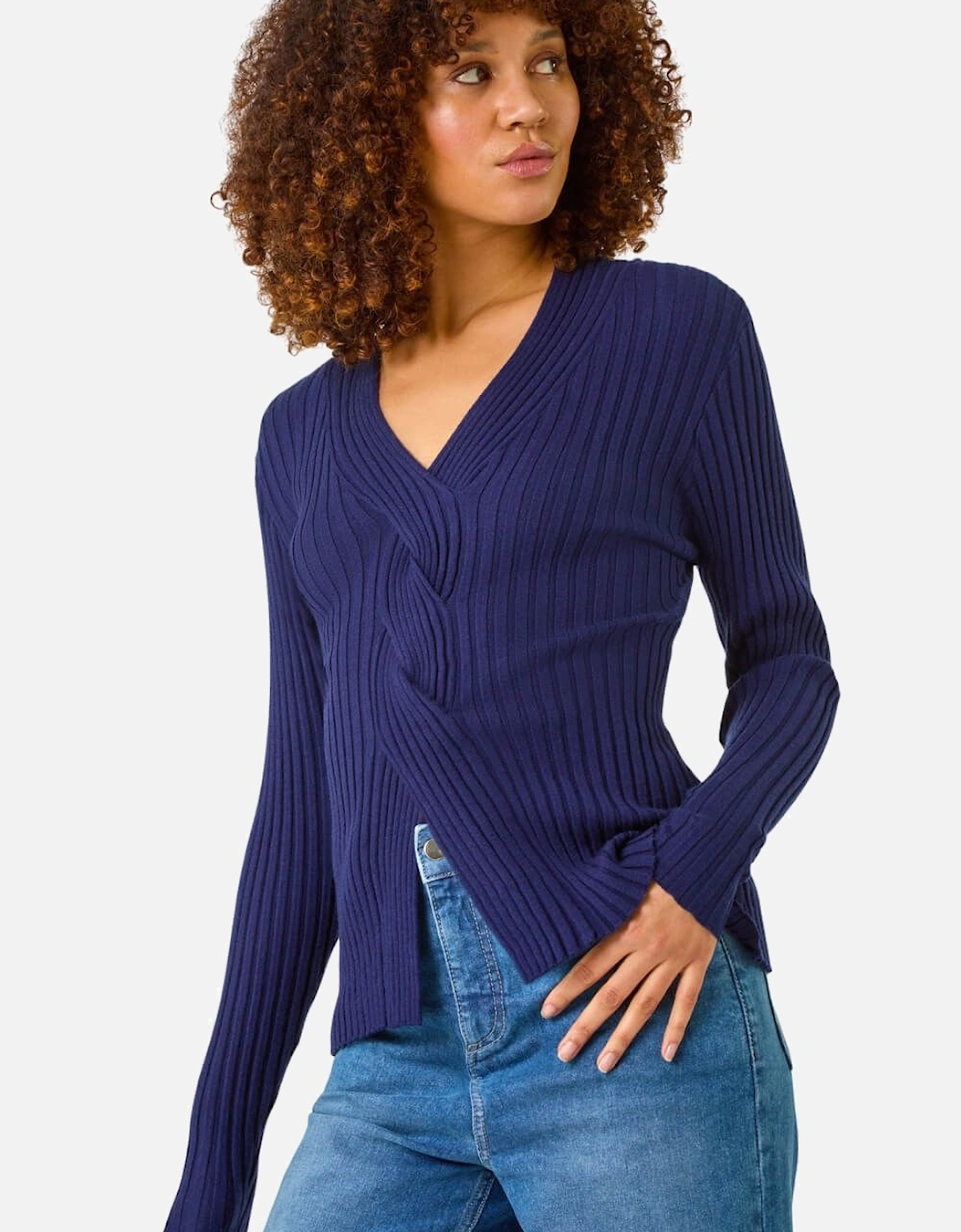 Cable Split Detail Rib Jumper, 2 of 1