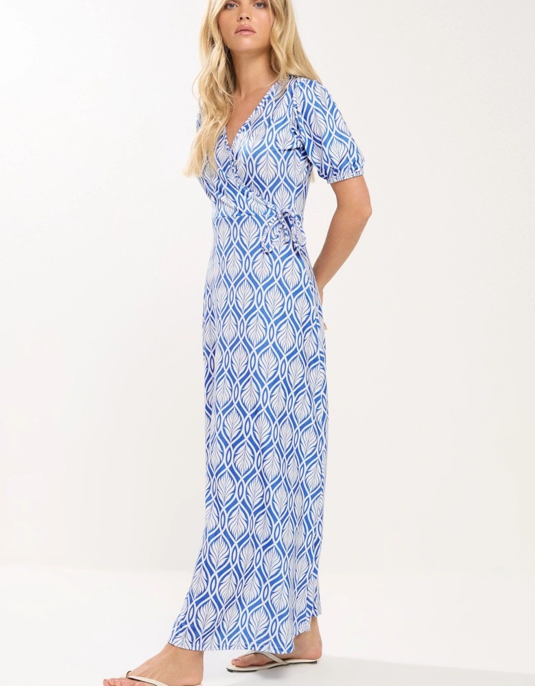 Petite Abstract Maxi Wrap Dress