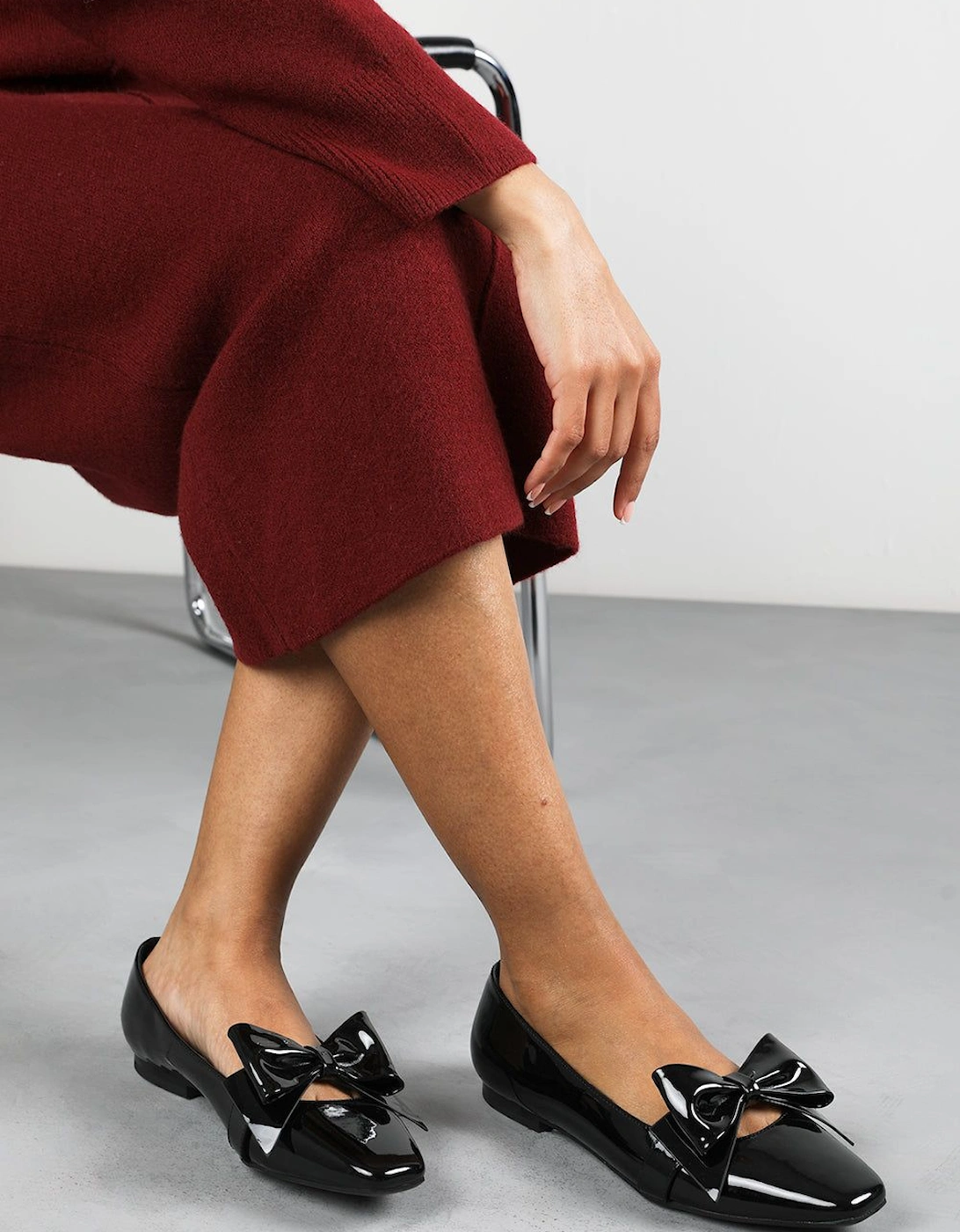 'Kaitlyn' Square Toe Ballet Flats With Bow Detail, 2 of 1