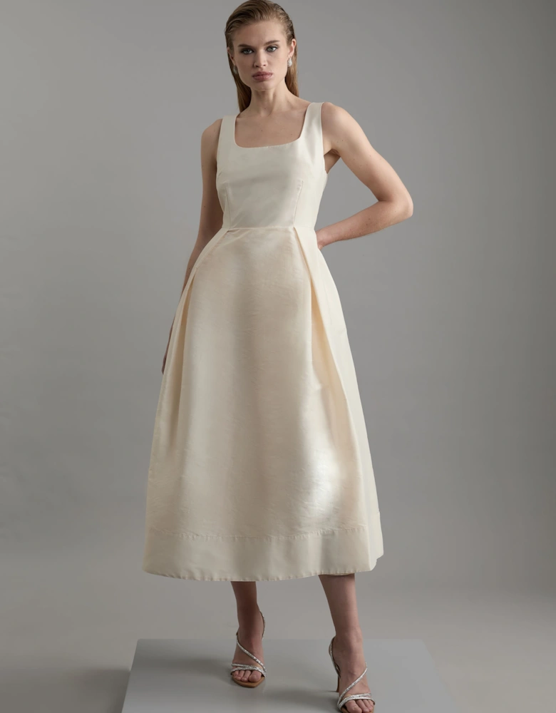 Lydia Millen Taffeta Full Skirt Tailored Midi Dress