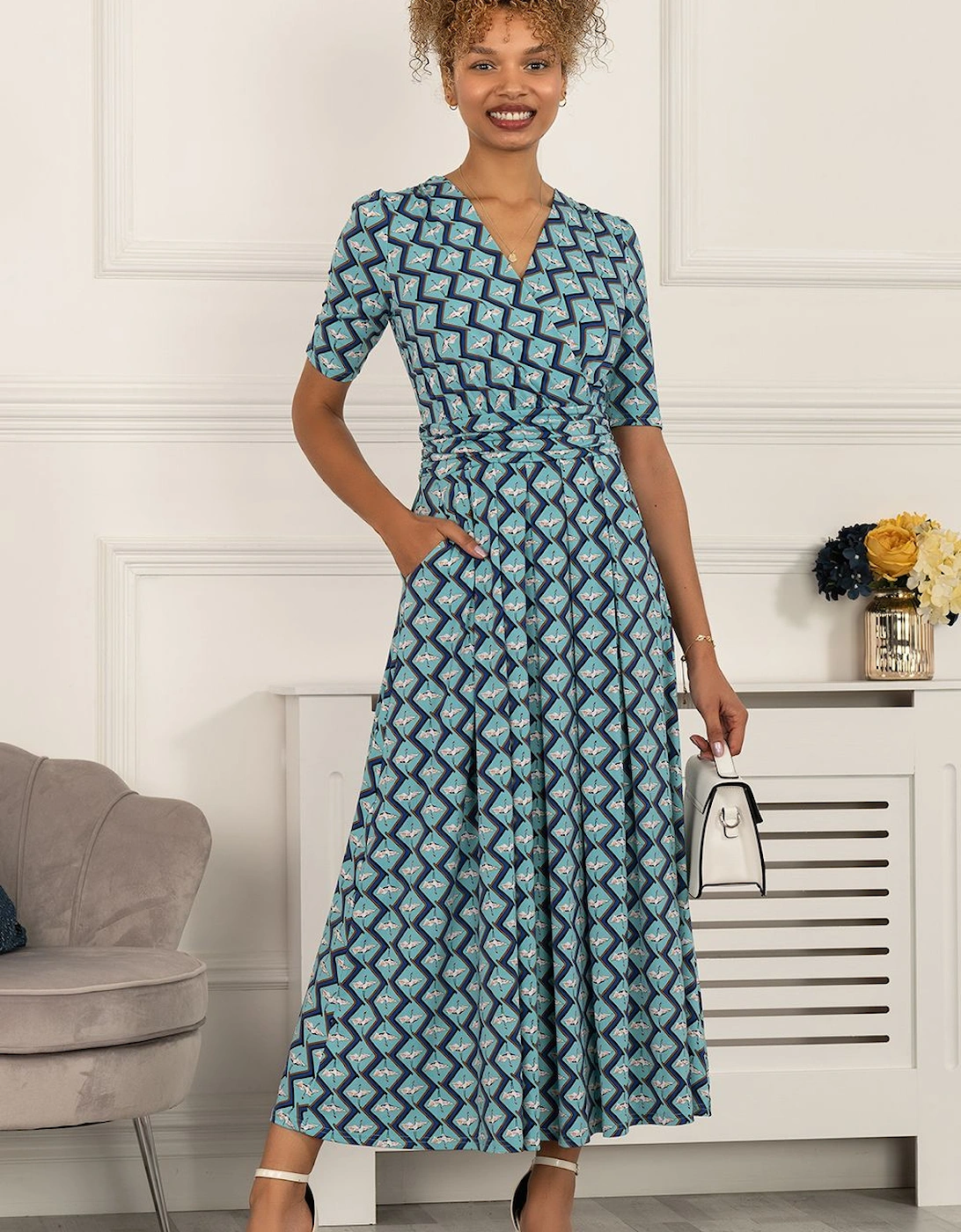 Paislyn Pleat Jersey Maxi Dress, 2 of 1