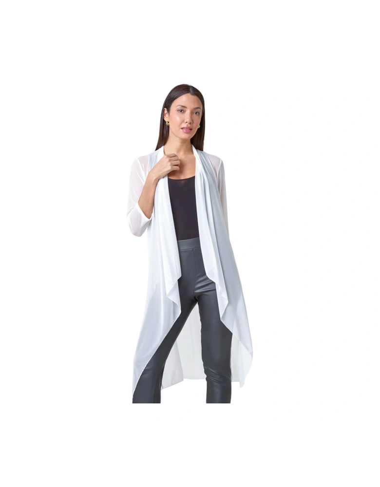 Mesh Longline Kimono Jacket