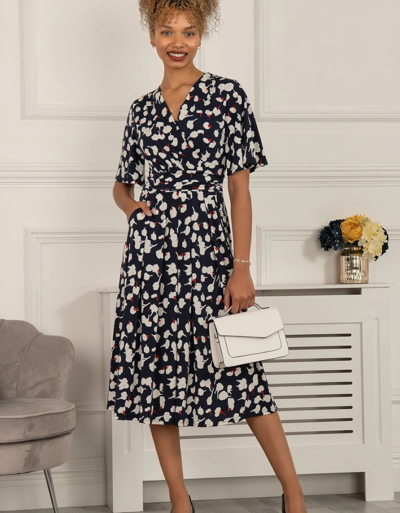 Quyn Angel Sleeve Jersey Dress