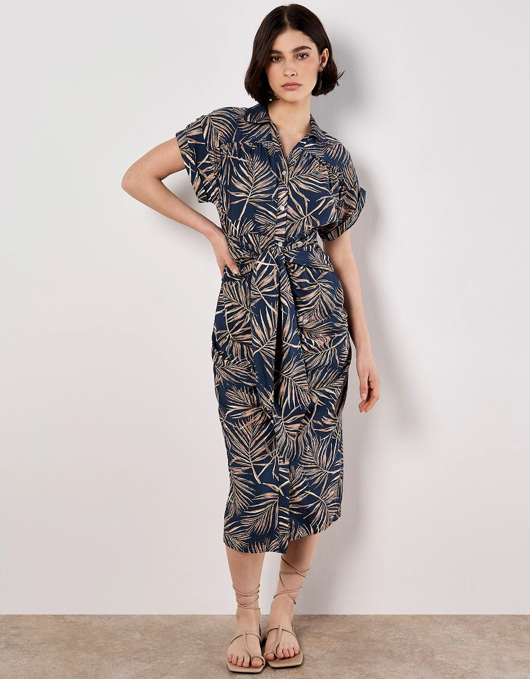 Palm Leaf Shirt Midi Dress, 2 of 1