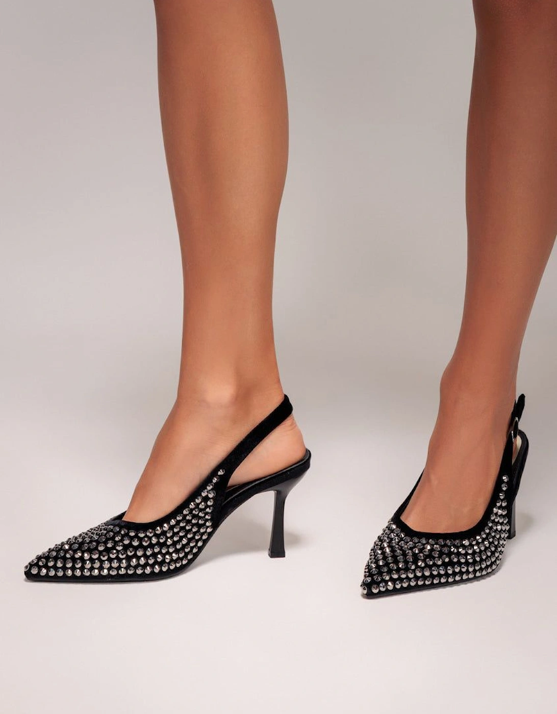 Rhinestone Slingback Heeled Court Shoes, 2 of 1