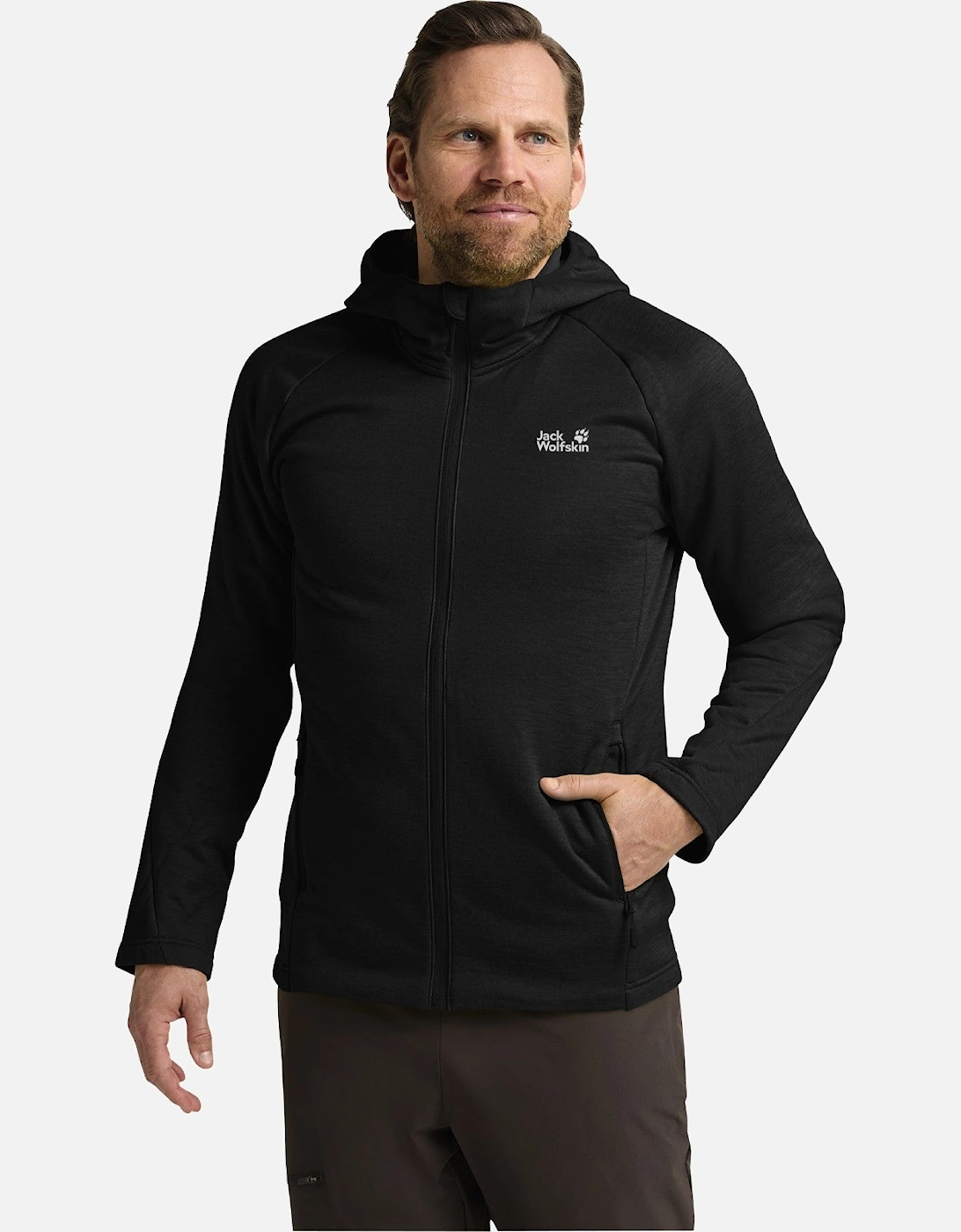 Mens Peak District Hooded Full Zip Fleece, 2 of 1