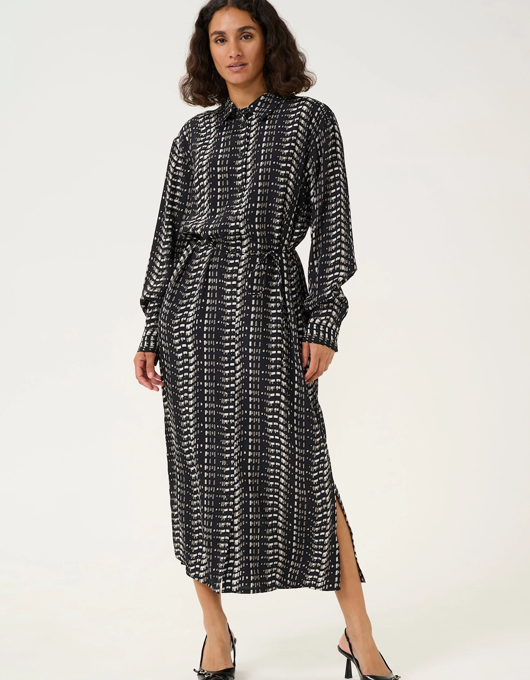 KAalice Maxi Length Belted Shirt Dress Printed, 2 of 1