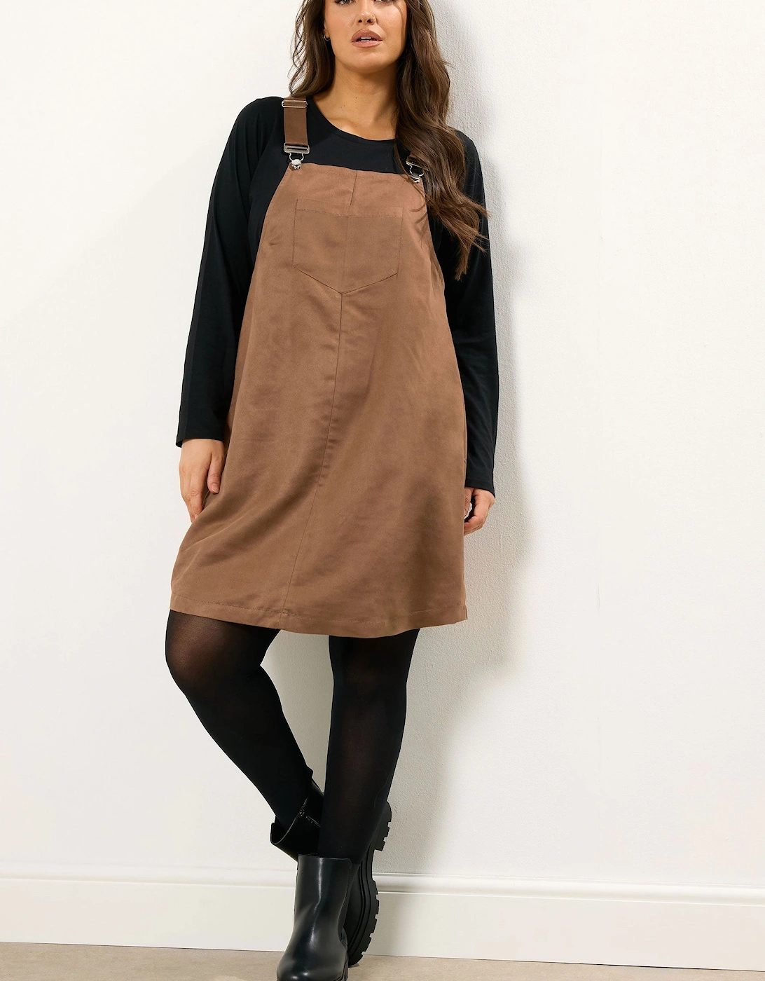 Faux Suede Pinafore Dress, 2 of 1