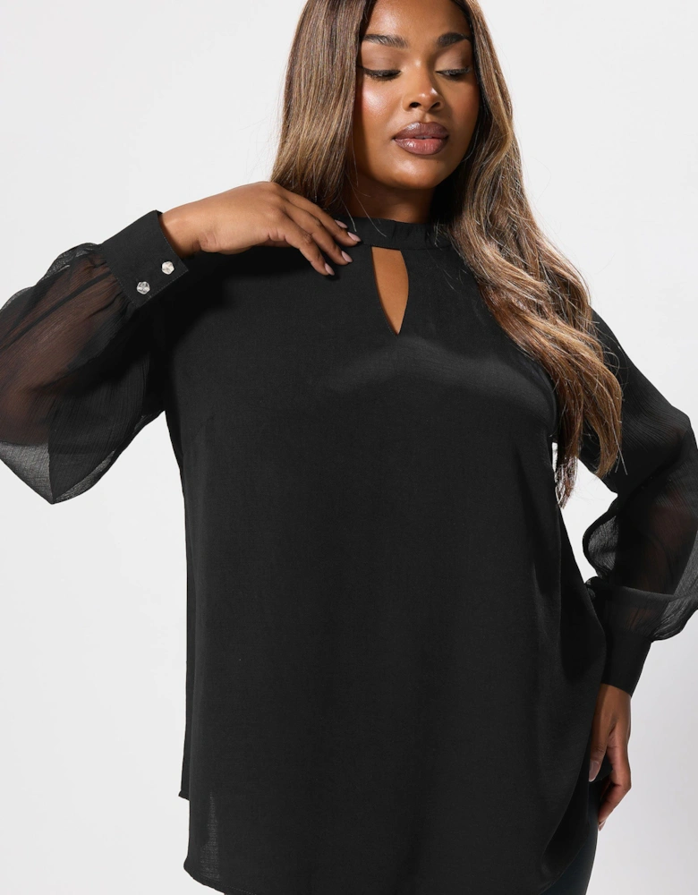 Chiffon Keyhole Blouse