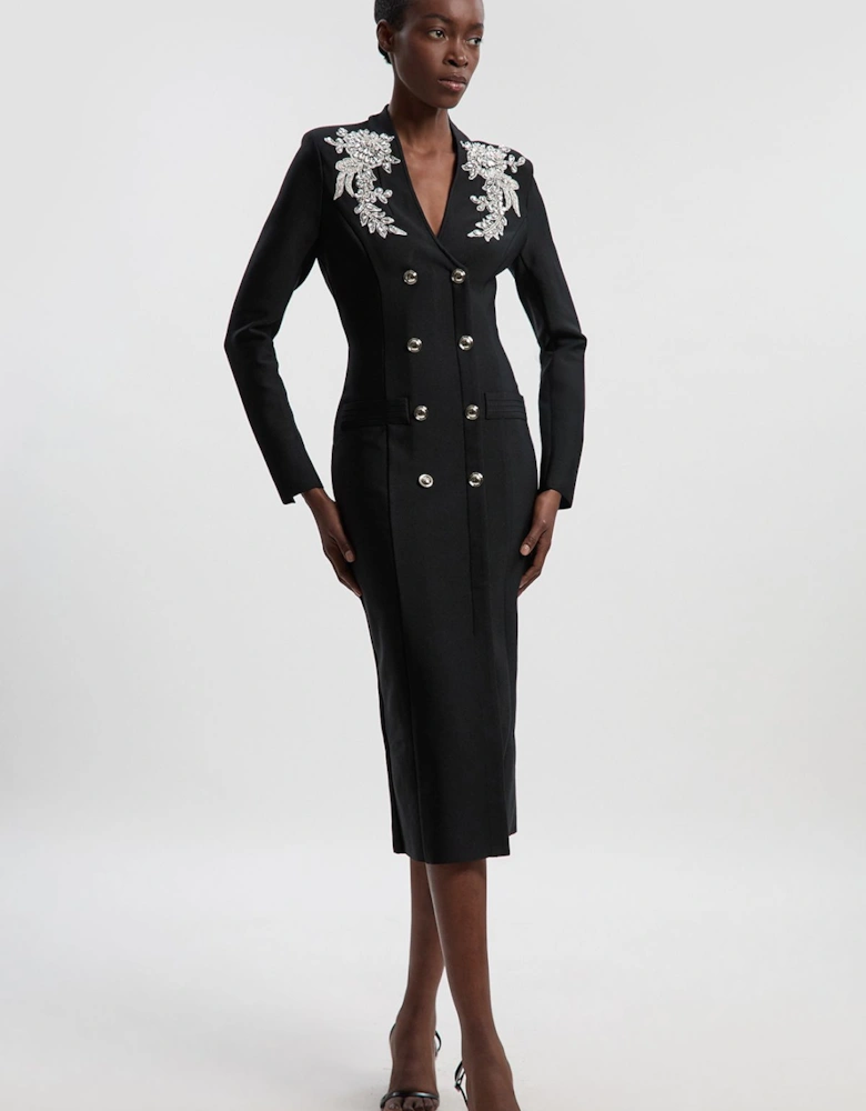 Bandage Form Fitting Embellished Maxi Dress