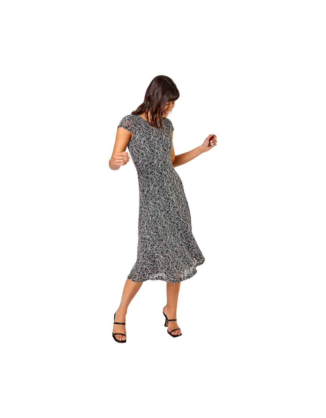 Glitter Stretch Lace Midi Dress, 2 of 1