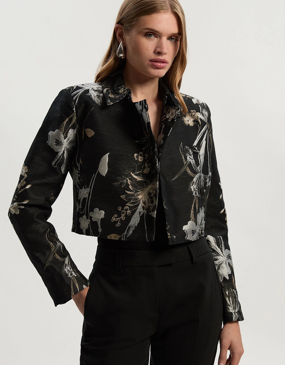 Floral Jacquard Tailored Jacket, 2 of 1
