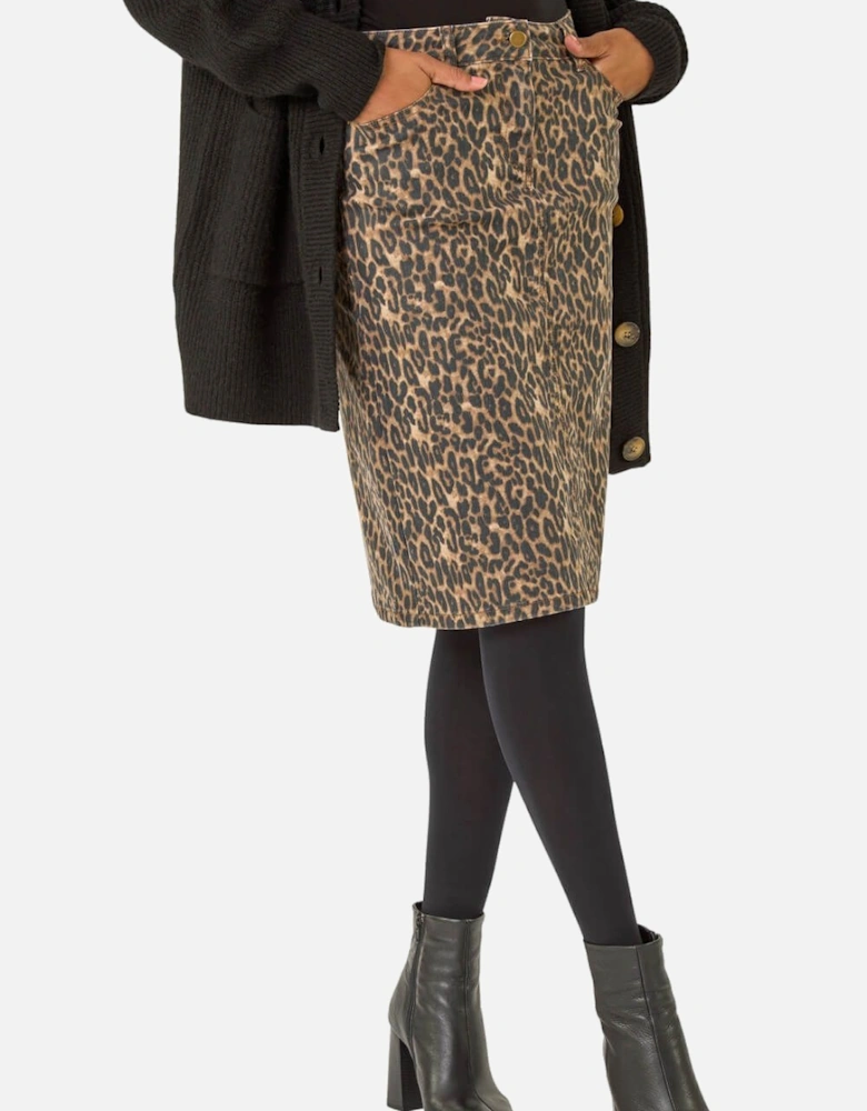 Animal Print A-Line Skirt