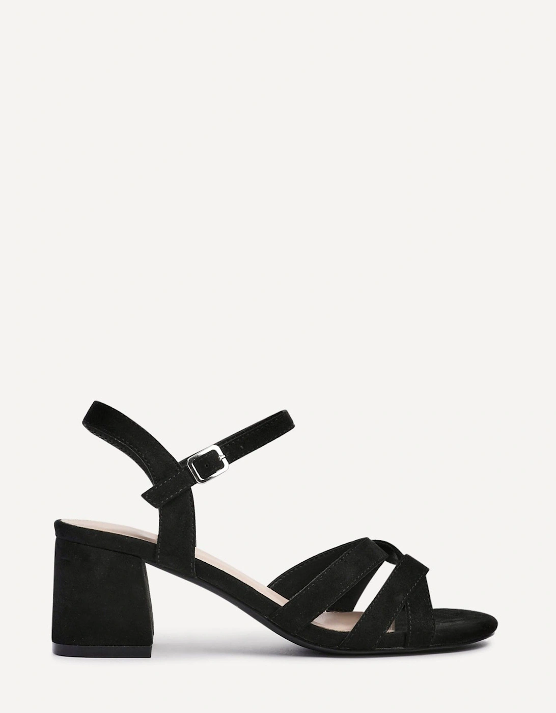 Flair Black Faux Suede Heeled Sandals, 2 of 1