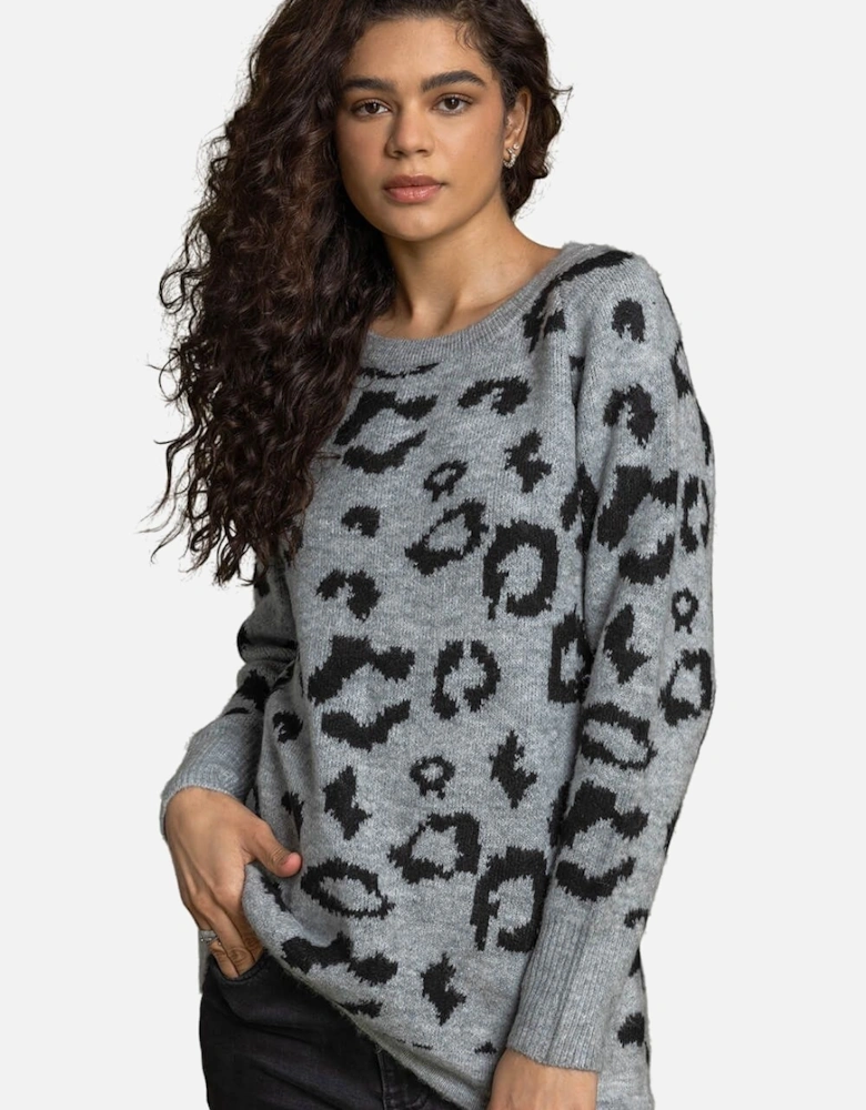 Jacquard Animal Print Jumper