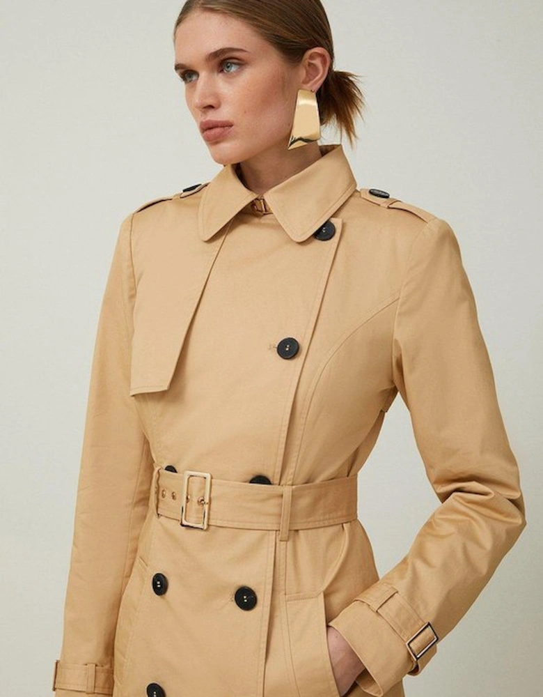 Petite Tailored Classic Belted Trench Coat